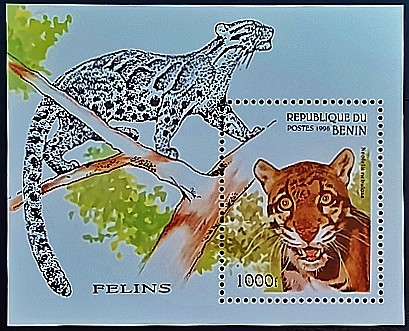 Мини-блок. "Большие кошки". 1996 год, Бенин.