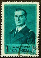 Почтовая марка (1 p.). "Адмирал Миклош Хорти". 1938 год, Венгрия.