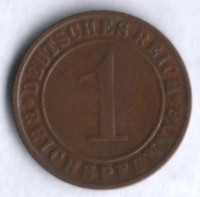 Монета 1 рейхспфенниг. 1935 год (G), Веймарская республика.
