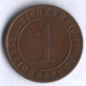 Монета 1 рейхспфенниг. 1935 год (G), Веймарская республика.