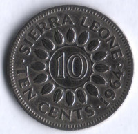 Монета 10 центов. 1964 год, Сьерра-Леоне.
