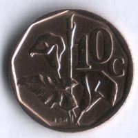 10 центов. 1993 год, ЮАР.