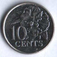10 центов. 2005 год, Тринидад и Тобаго.