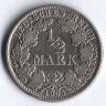Монета 1/2 марки. 1905 год (J), Германская империя.