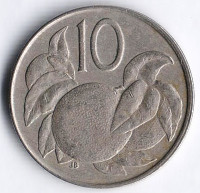 Монета 10 центов. 1973 год, Острова Кука.
