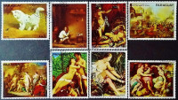 Набор почтовых марок (8 шт.). "Живопись". 1977 год, Парагвай.