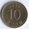 Монета 10 вон. 1990 год, Южная Корея.