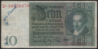 Бона 10 рейхсмарок. 1924(29) год "D", Веймарская республика.
