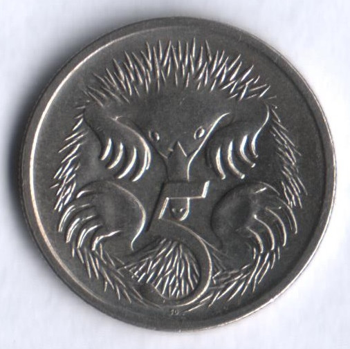 Монета 5 центов. 1995 год, Австралия.