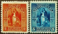 Набор марок (2 шт.). "Мир и победа". 1894 год, Никарагуа.