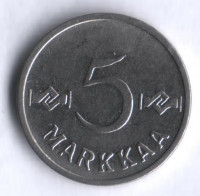 5 марок. 1957 год, Финляндия.