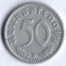 50 рейхспфеннигов. 1943 год (D), Третий Рейх.