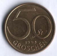Монета 50 грошей. 1993 год, Австрия.