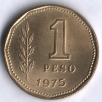 Монета 1 песо. 1975 год, Аргентина.