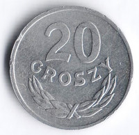 Монета 20 грошей. 1983 год, Польша.