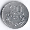 Монета 20 грошей. 1983 год, Польша.