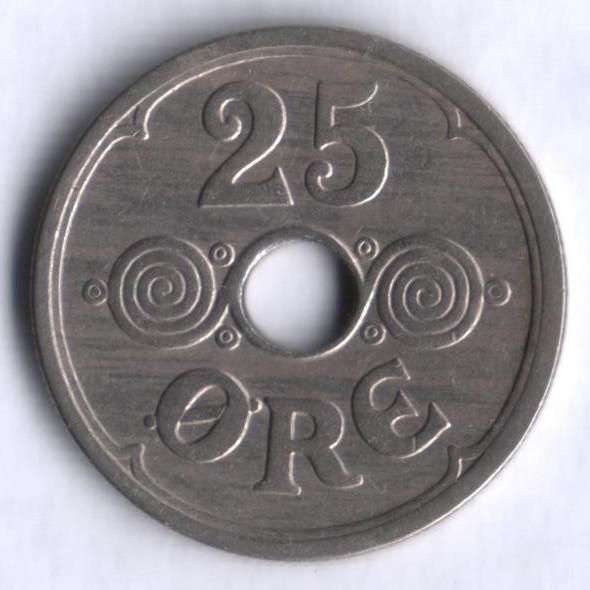 Монета 25 эре. 1930 год, Дания. N;GJ.