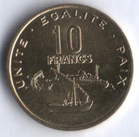Монета 10 франков. 2017 год, Джибути.