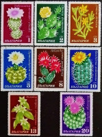 Набор почтовых марок (8 шт.). "Кактусы". 1970 год, Болгария.