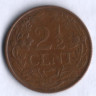 Монета 2-1/2 цента. 1947 год, Кюрасао.
