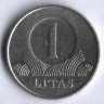 Монета 1 лит. 2008 год, Литва.