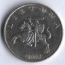 Монета 1 лит. 2008 год, Литва.