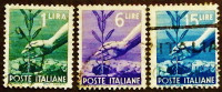 Набор марок (3 шт.). "Посадка оливкового дерева". 1945-1946 годы, Италия.