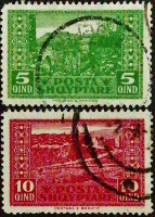 Набор почтовых марок (2 шт.). "Пейзажи". 1922 год, Албания.