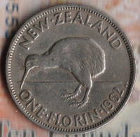 Монета 1 флорин (2 шиллинга). 1962 год, Новая Зеландия.