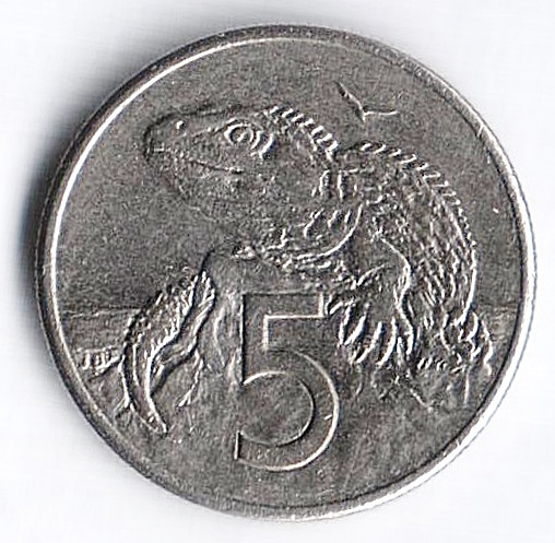 Монета 5 центов. 1986 год, Новая Зеландия.