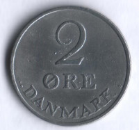 Монета 2 эре. 1951 год, Дания. N;S.