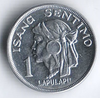 Монета 1 сентимо. 1974 год, Филиппины.