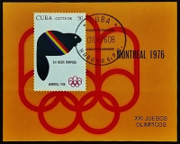 Мини-блок. "Летние Олимпийские игры - Монреаль`1976". 1976 год, Куба.