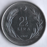 2-1/2 лиры. 1977 год, Турция.