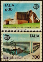 Набор почтовых марок (2 шт.). "Европа (C.E.P.T.)". 1987 год, Италия.