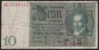 Бона 10 рейхсмарок. 1924(29) год "М", Веймарская республика.
