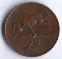 2 цента. 1967 год, ЮАР. "Suid-Afrika".