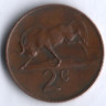 2 цента. 1967 год, ЮАР. 