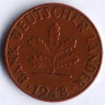 Монета 1 пфенниг. 1948(D) год, ФРГ.
