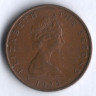Монета 1 новый пенни. 1975 год, Остров Мэн.