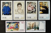 Набор почтовых марок (6 шт.). "Картины Дрезденской галереи (1-я серия)". 1967 год, ГДР.