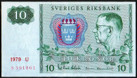 Бона 10 крон. 1979 год, Швеция.
