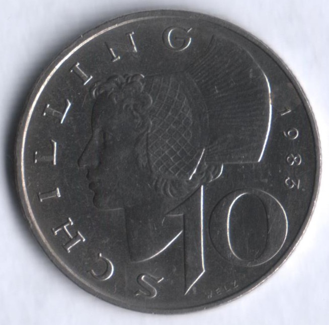 Монета 10 шиллингов. 1983 год, Австрия.