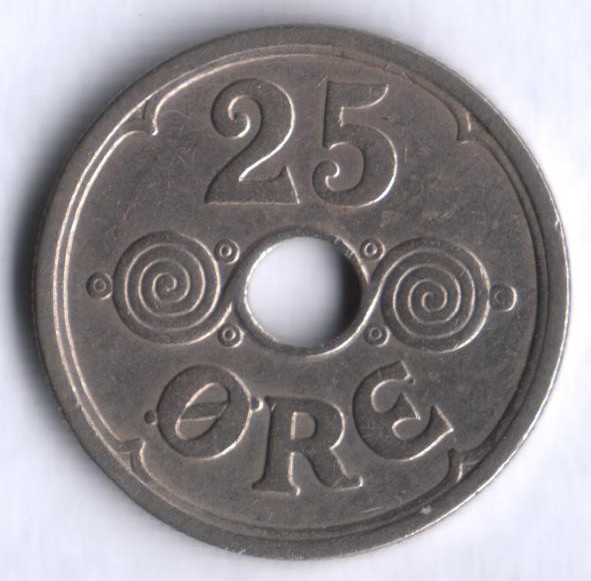 Монета 25 эре. 1938 год, Дания. N;GJ.