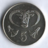 Монета 5 центов. 1983 год, Кипр.