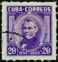 Почтовая марка (20 c.). "Хосе Антонио Сако". 1969 год, Куба.