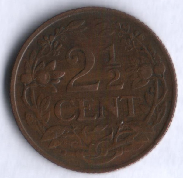 Монета 2-1/2 цента. 1948 год, Кюрасао.