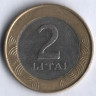 Монета 2 лита. 2002 год, Литва.