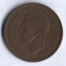Монета 1/2 пенни. 1946 год, Великобритания.