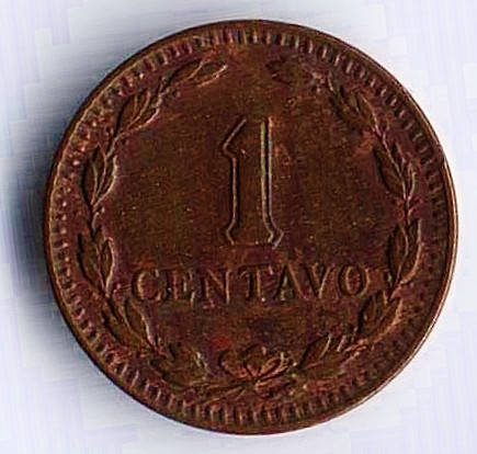 Монета 1 сентаво. 1941 год, Аргентина.